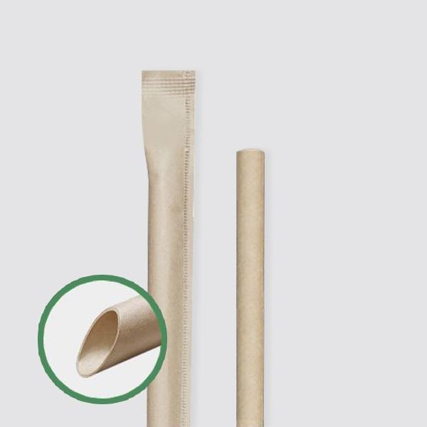 친환경 버블티 종이빨대 25cm 개별포장 크라프트  2,000개