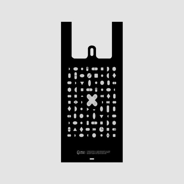 약국봉투 검정 손잡이 봉투 18cm x 42cm [소] 1000장