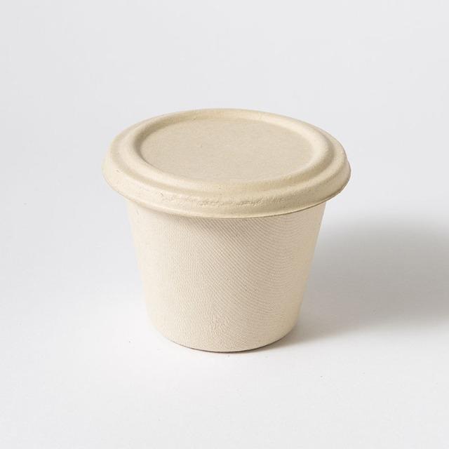 원형 펄프 용기 500ml + 전용뚜껑 500개
