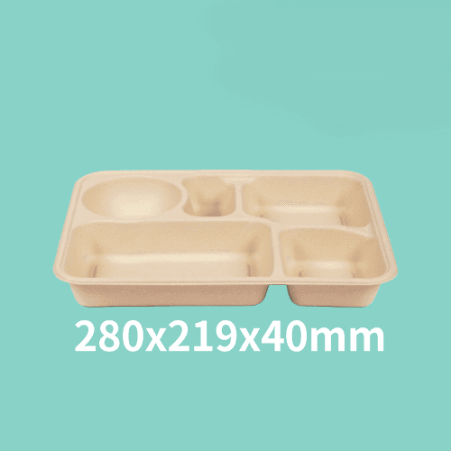 대나무 도시락 펄프용기 5구(1340ml) 250개
